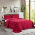 thumbnail image 3 of Home Soft Things 4 Piece Tatami Quilted Faux Fur Bedspread - Tango Red - Oversize King (120" x 120"), 3 of 7