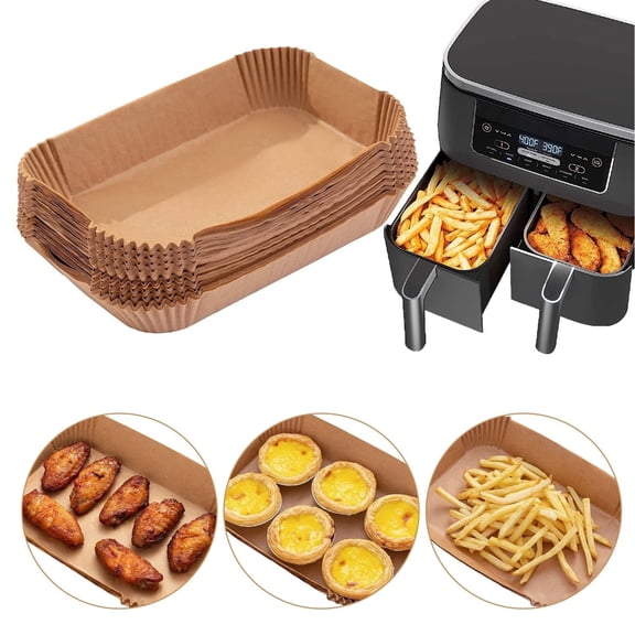 air fryer liners disposable,Air Fryer Disposable Paper Liner, 100PCS Food Grade Parchment Liners for Ninja DZ201, Air Fryer Accessories Baking Paper (9 * 6,Thicken Natural)