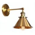 thumbnail image 3 of Aiwen Gold Finish Metal Wall Mounted Lamp Modern Vanity Sconce Vintage E26 Light Fixture, 3 of 8
