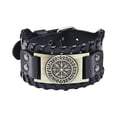 thumbnail image 2 of Estilo punk cuerda aleación para hombre pulsera brazalete de Bronce de cuero Yuyangstore Pulseras anchas de puño, 2 of 8