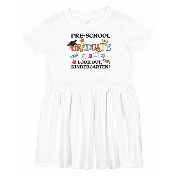 Inktastic Pre-school Graduate Look Out, Kindergarten Girls Toddler Dress