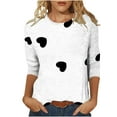thumbnail image 2 of Previous Orders Womens Tops Casual Clearance V Neck Round Neck T Shirts for Women V Neck Elbow Length Sleeve Tops Summer Fashion Cotton Blouses Summer Tee Shirts Tunic Tops, 2 of 4