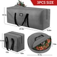 thumbnail image 2 of Yexmas 3 Pack Large Christmas Tree Storage Bag,Fits up to 7.5 ft Artificial Trees,Christmas Wreath Garland Storage Bag,Christmas Ornament Storage Box,Reinforced Handles & zipper,Green, 2 of 7