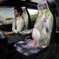 thumbnail image 2 of Xixirimido Breathable Car Seat Cover Set of 5 PU Leather Front Seats with Seat Belt & Console Covers Universal Fit Automotive Accessories, White Horse Forest Floral, 2 of 8