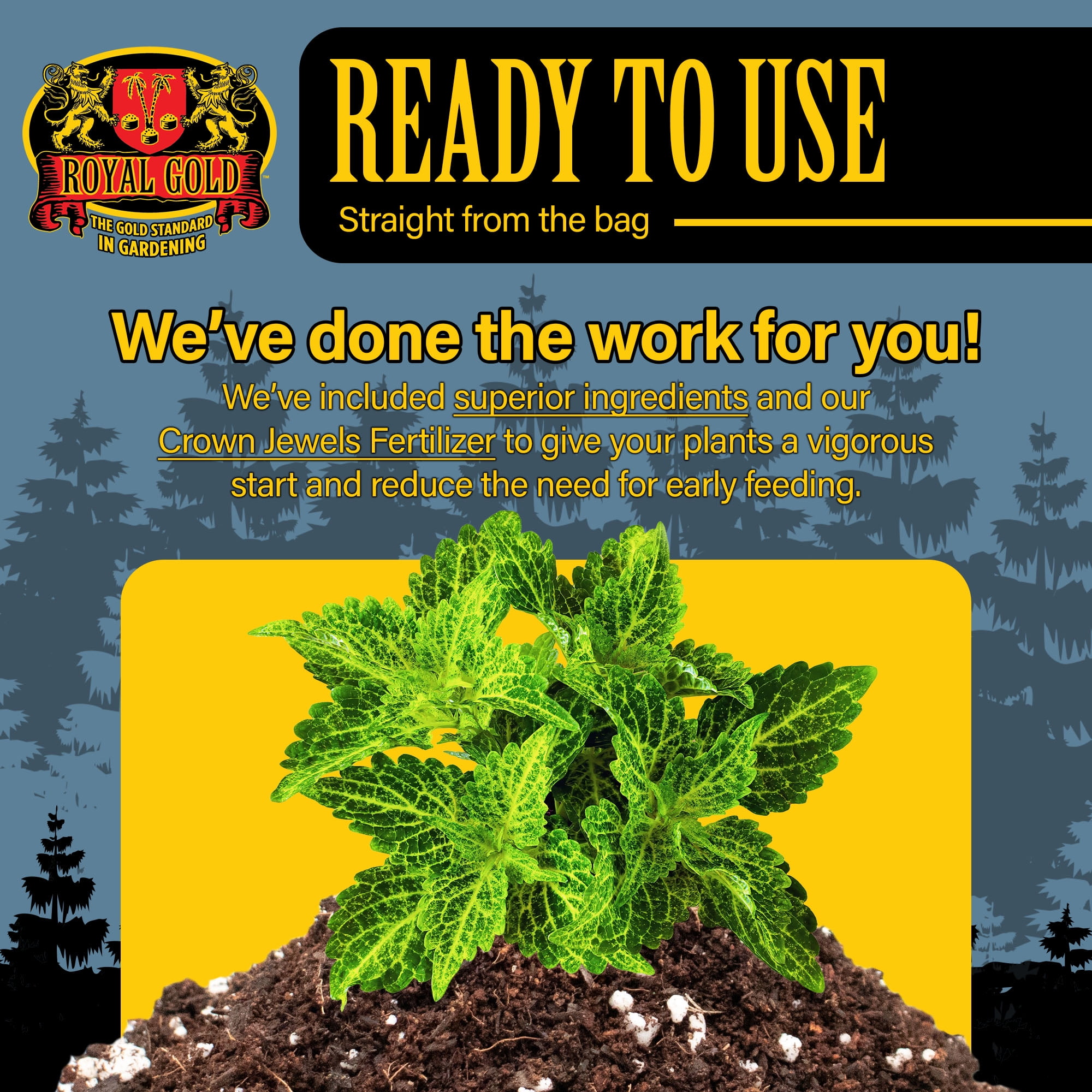 Royal Gold Potting and Propagation Mix, 1.5cu ft - Ideal for Containerized Plants/Gardens, Well-Draining, Peat-Free Formula - Encourages Healthy Root Development