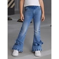 thumbnail image 5 of PureChapter Girls Casual Jeans Ruffled Hem Bell-Bottom Girls Jeans,Light Blue, 5 of 8