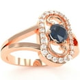 thumbnail image 2 of Split Band Lab-Created Sapphire Diamond Cocktail Ring In 14k Rose Gold, 2 of 6