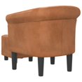 thumbnail image 3 of vidaXL Tub Chair with Footstool Brown Faux Leather, 3 of 5