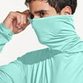thumbnail image 5 of Clearance Summer UPF 50+ Sun Protection Tee Shirts for Men Long Sleeve Hooded with Mask Hiking Fishing Performance T-Shirts Light Breathable Tops Going Out Fishing Clothes, 5 of 6