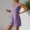 thumbnail image 5 of Summer Jumpsuits for Women Vacation New Women Rompers Summer Overalls Shorts Loose Jumpsuit with Pockets Casual Beach Outfits Vacation Clothes Purple 4XL, 5 of 6