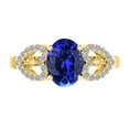 thumbnail image 3 of AoneJewelry 1.40 Carat Oval Shape Tanzanite & Diamond Gemstone Ring In 10K Yellow Gold, 3 of 6