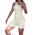 thumbnail image 2 of Arvbitana Women Bodycon Yoga Jumpsuits One Shoulder Workout Romper Ribbed Sleeveless Short Catsuit Playsuit, 2 of 6