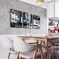 thumbnail image 6 of Canvas Wall Art For Kitchen Modern Inspiration Wall Decor For Dining Room Black And White Wine Glasses Wall Painting Blue Wine Wall Pictures Prints Art Restaurant Home Decor 3 Pieces, 6 of 6