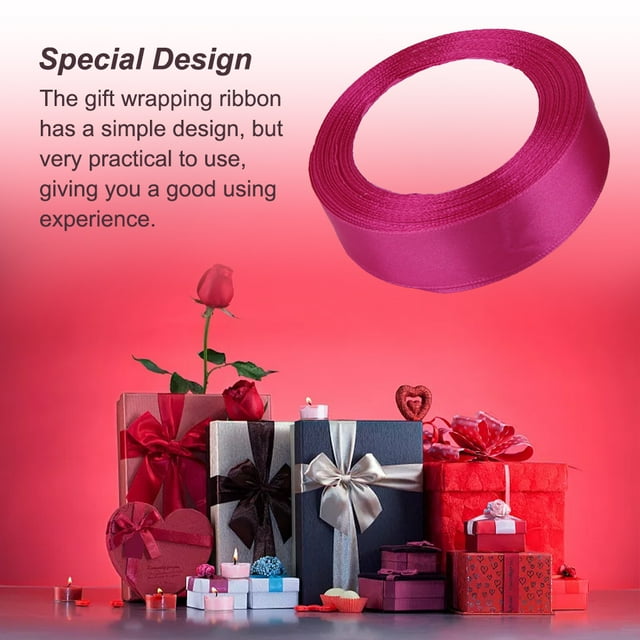 Gift Wrap Ribbon Wedding Decorations Clothes Making Supply DIY Craft Accessories Light-weight Polyester Ribbons for Ornaments Rose Red 72