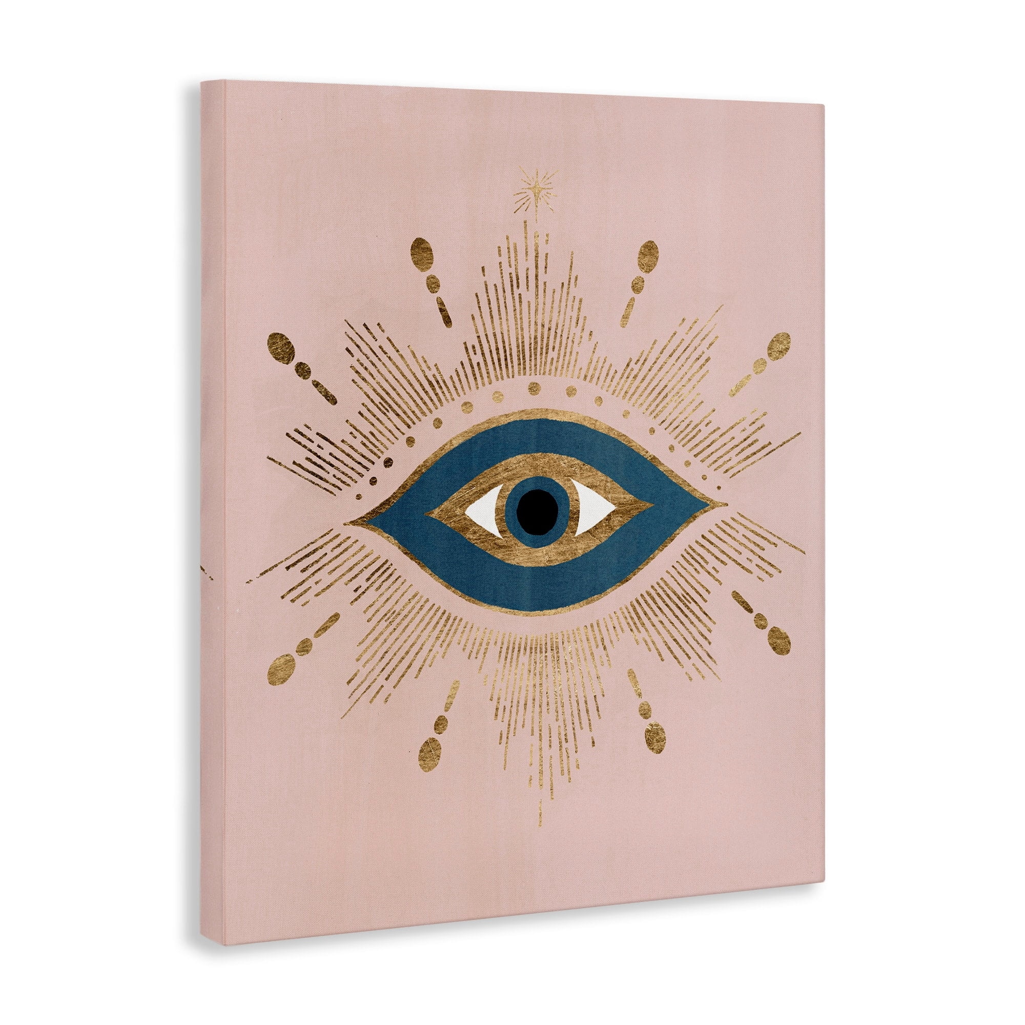 Stupell Industries Evil Eye Glam Boho Pattern Bold Blue Pink, 16 x 20, Design by Grace Popp