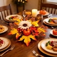 thumbnail image 5 of Fllostpr 2 PC Fall Artificial Sunflower Flowers Maple Leaf,Fake Plants for Indoor Decoration, Home Dining Surface and Restaurant Display Decor, 11 in, 5 of 6