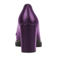 thumbnail image 4 of YDN Women Retro Round Closed Toe Penny Loafers Block High Heel Slip On Platform Pumps Working Dating Daily Shoes Size 9.5 Purple, 4 of 4