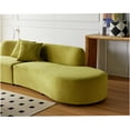 thumbnail image 5 of 132 Inch Olive Green Velvet Curved Sofa, 6 Seater Half Moon Couch with Pillows, Modern Luxury Sofa for Living Room, Apartment, 5 of 8