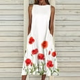 thumbnail image 1 of Lenago Robes d'Été Grande Taille pour Femmes Mode Femmes Imprimés Confortables d'Été Col Rond Poches pour Dames Robe Sans Manches Fête Plage Robes en Liquidation, 1 of 6