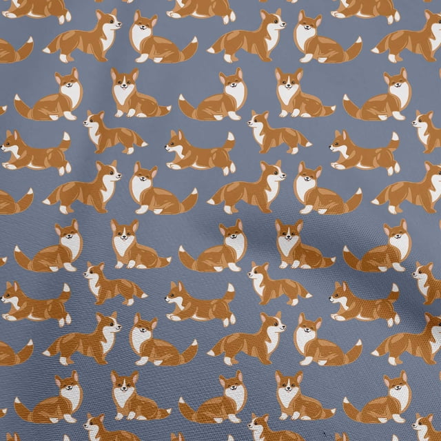 oneOone Polyester Spandex Tissu Gris Croquis de Chien Tissu pour Robe Tissu Imprimé Tissu au Mètre 56 Pouces de Large