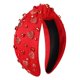 thumbnail image 1 of Diademas con forma de corazón para el día de San Valentín para mujer, accesorios para el día de San Valentín, diadema anudada con forma de corazón y cuentas, diadema con nudo superior ancho y diamante, 1 of 5