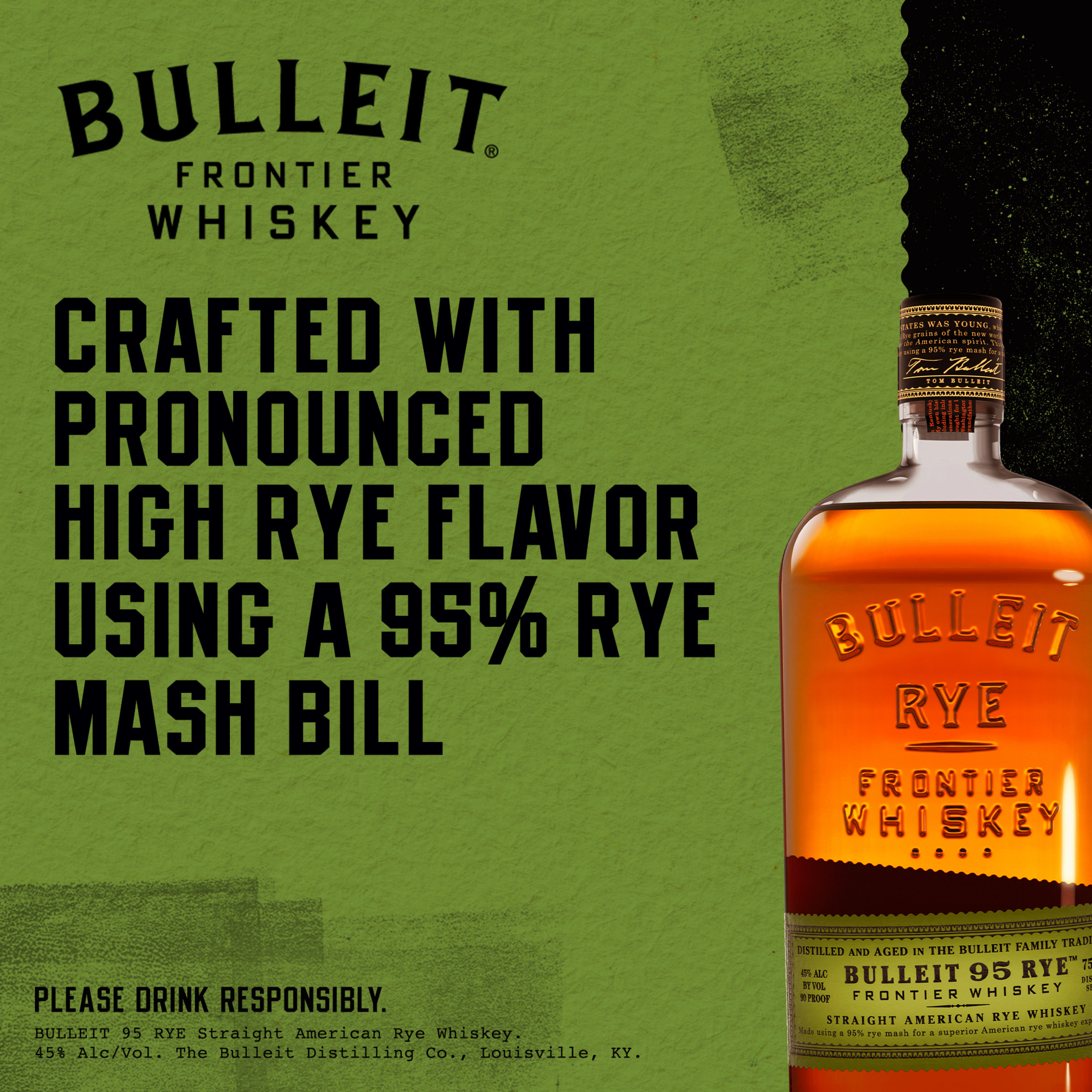 Bulleit 95 Rye Whiskey, 750 mL Glass Bottle, 45% ABV - image 4 of 9