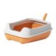 thumbnail image 1 of Caja de arena para gatos, bandeja de arena para gatos con borde, con arena protectora para gatitos Naranja, 1 of 9