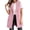 Pink, variant on Luvrsol Women Sleeveless Long Vest Open Front Mid Length Casual Waistcoat Layering Cardigan Gilet S-2XL