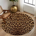 thumbnail image 3 of Brown Leopard Print Round Area Rug 6 FT, Non Slip Bedroom Area Rug, Classic Abstract Animal Patterned Washable Soft Circular Carpet Floor Mat for Kitchen Dining Room Home Office, 3 of 9