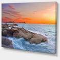 thumbnail image 2 of Coucher de Soleil Coloré au Bord de la Mer Rocheuse - Art Mural sur Toile, 2 of 4