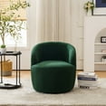 thumbnail image 6 of Onbeam Accent Chairs for Living Room and Bedroom - Swivel Barrel Chair and Reading Armchair with Teddy Fabric and Metal Base - Green, 6 of 10