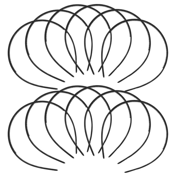 CIMAXIC Black Non- Plastic Headbands for Crafts, Lightweight, , Festival Accessories, Pack of 12