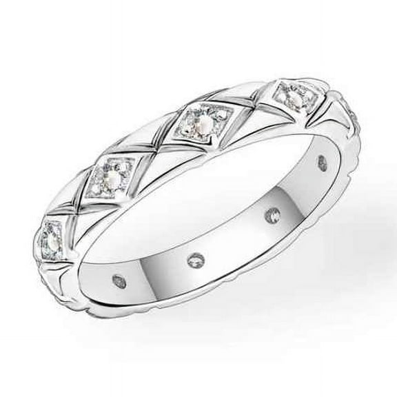 Full Eternity Women's Engagement Ring 1.8 Ct Round Brilliant Cut Diamond 14K White Gold Over