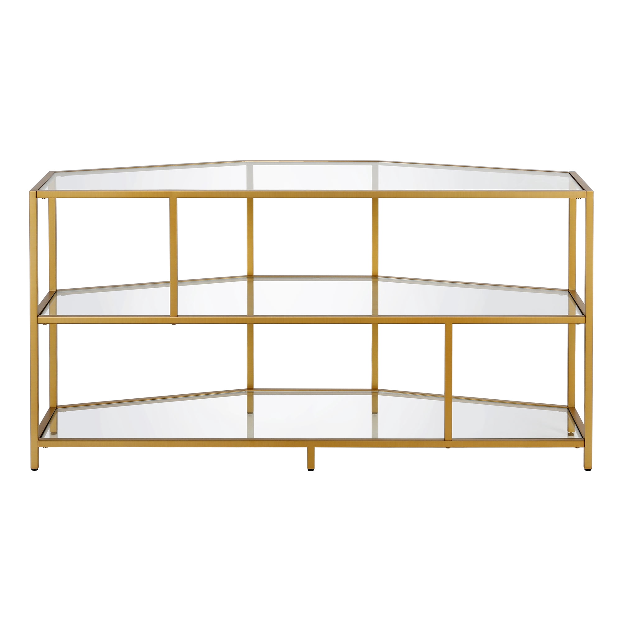 Evelyn&Zoe Clark Corner TV Stand for TV's up to 55", Brass