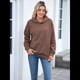 thumbnail image 4 of Sudadera con Capucha para Mujer, Informal, de Larga, Holgada, con Bolsillo. Caqui XL, 4 of 9