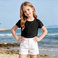 thumbnail image 6 of HAiming Girls Tops Short Sleeve Lightweight Breathable Classic T Shirts Summer Workout Tee Loose Casual Scoop Neck Kids Tops, 6 of 7