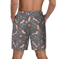 thumbnail image 2 of Lsque Mens Swim Trunks Hedgehogs and Flowers1 Pattern - Bathing Suit Compression Liner - Beach Swim Shorts Swimwear - (S-3XL) - Stretch Quick Dry -Small, 2 of 9