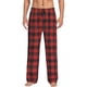 thumbnail image 1 of Balery Red Black Plaid Pantalones de pijama para hombre, pijama ultraligero, pantalón de descanso-Large, 1 of 6