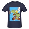 thumbnail image 4 of Bingfone Dinosaur Riding A Motorcycle Men'S Loose Fit Short-Sleeve Pocket T-Shirt, 4 of 7