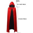 thumbnail image 3 of Cape Vampire, Cape à Capuche Noir Rouge Double Face avec Adulte pour Costume d'Halloween, 3 of 7