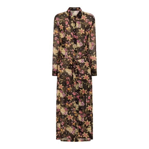 Girls On Film Womens Black Floral Shirt Dress