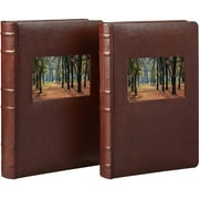 Old Town Bonded Leather Photo Album, 2 Pack (3Up, Brown)