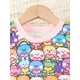 thumbnail image 4 of Traje de pijama para niñas, chaqueta de manga larga + pantalones, ropa para el hogar de animales de dibujos animados de dos piezas, 4 of 4