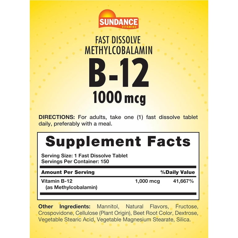 Sundance B-12 1000 mcg Fast Dissolve