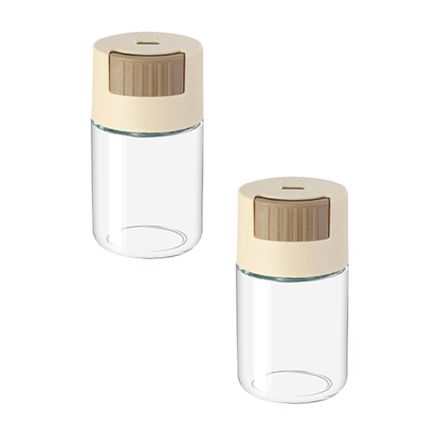 Oleegame 2PC Spice Dispenser Mini Kitchen Mini Seasoning Quantitative Seasoning Jar Seasoning Jar Metering Seasoning Jar Quantitative Seasoning Bottle Kitchen Seasoning Jar Press Seasoning Jar