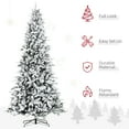 thumbnail image 3 of HOMCOM 9 Foot Pine Snow Flocked Artificial Christmas Tree with 616 Realistic Cedar Branches, Auto Open, Home Holiday Decoration, Green, 3 of 9