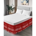 thumbnail image 4 of Merry Christmas Bed Skirt Winter Snowflake Red Bed Skirts Queen Size 16 Inch Drop, Wrap Around Dust Ruffle&nbsp;Bedskirt with Adjustable Elastic Belt for Queen Size Beds, 4 of 7