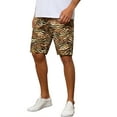 thumbnail image 4 of INSPIRE CHIC Men's Shorts Animal Print Zipper Closure Regular Fit Casual Dress Shorts 30 Tiger Print, 4 of 5