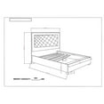 thumbnail image 3 of Milan Napolitan Gray Wood Queen Bed with White Upholstered Headboard & Lights, 3 of 3
