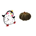 thumbnail image 1 of Reloj De Pared De Madera Con Forma De Pingüino Y Calabaza, Cojín Decorativo De Felpa, Multifuncional, Encantador, Para Dormitorio, Sofá, Decoración Del Hogar, 1 of 8